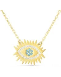 Sphera Milano - 14k Over Silver Cz Pendant Necklace - Lyst
