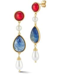 Chloe and Madison - Plated Cz Drop Earrings - Lyst