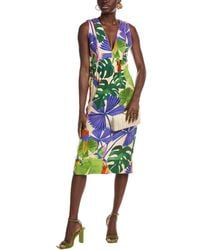 FARM Rio - Macaw Jungle Sand Linen Midi Dress - Lyst