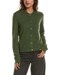 Forte - Rib Trim Wool & Cashmere-blend Polo Cardigan - Lyst