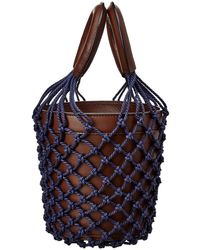 STAUD Moreau Netted Bucket Bag - Brown