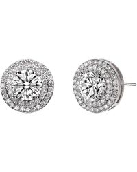 Rachel Glauber - Silver Cz Halo Studs - Lyst