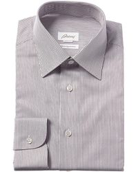Details about   Brioni Men's Cotton White/ Teal Plaid Dress Shirt NEW