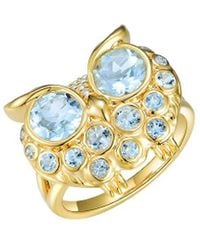 Nina Zhou Jewelry - 14K 2.13 Ct. Tw. Diamond & Aquamarine Cocktail Ring - Lyst