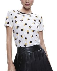 Alice + Olivia - Rylyn Staceface Short Wool-Blend Ringer T-Shirt - Lyst