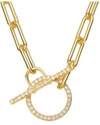 Rachel Glauber - 14k Over Silver Cz Necklace - Lyst