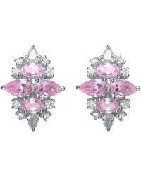 Genevive Jewelry - Silver Cz Drop Earrings - Lyst