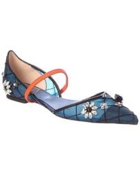 Roger Vivier - Mesh & Leather Flat - Lyst