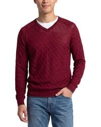 RAFFI - Jacquard Wool-Blend V-Neck Sweater - Lyst