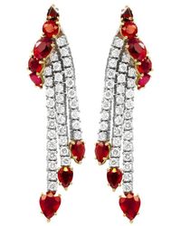Diana M. Jewels - Fine Jewelry 18k 22.40 Ct. Tw. Diamond & Ruby Earrings - Lyst