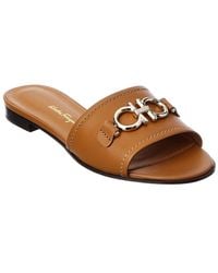 Ferragamo - Ferragamo Gancini Leather Slide - Lyst