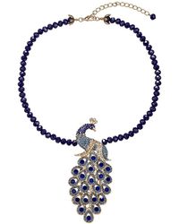 Eye Candy LA - The Luxe Collection Peacock Brooch Statement Necklace - Lyst