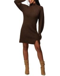 Bebe - Pleat Cowl Mini Dress - Lyst