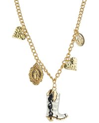 Sphera Milano - Plated Cowboy Boot Heart Charm Necklace - Lyst