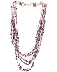 Saachi Amethyst Dreams Beaded Layered Necklace - Multicolor