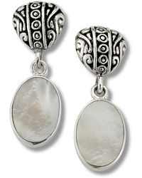 Samuel B. - Silver Pearl Filigree Earrings - Lyst