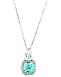 Le Vian - Le Vian 14K 1.76 Ct. Tw. Diamond & Aquamarine Pendant Necklace - Lyst
