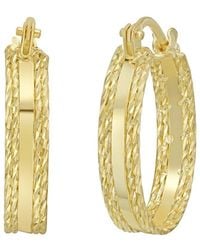 Italian Gold - 14K Sparkle Huggie Earrings - Lyst