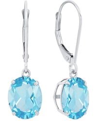 MaxColor - 14k 5.50 Ct. Tw. Blue Topaz Dangle Earrings - Lyst