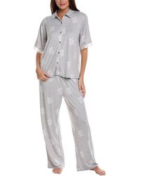 Splendid - 2pc Notch Top & Pajama Pant Set - Lyst
