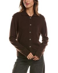 Forte - Rib Trim Wool & Cashmere-blend Polo Cardigan - Lyst