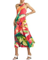Natori - Mallorca Printed Silk Halter Dress - Lyst