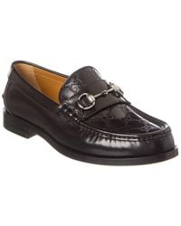 Gucci - Horsebit GG Leather Loafer - Lyst