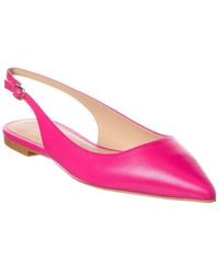 Stuart Weitzman - Mara Leather Slingback Flat - Lyst
