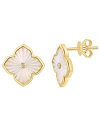 Effy Fine Jewelry - 14K 0.01 Ct. Tw. Diamond & 12Mm Pearl Earrings - Lyst