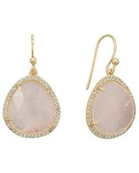 Liv Oliver - 18K 10.25 Ct. Tw. Rose Quartz Cz Earrings - Lyst