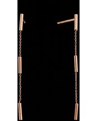 Italian Gold - 14k Italian Rose Gold Tube Station Drop Earrings - Lyst