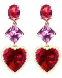 Eye Candy LA - Cz Nahid Heart Drop Earrings - Lyst