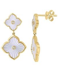 Effy Fine Jewelry - 14K 0.03 Ct. Tw. Diamond & 8.6,12Mm Pearl Earrings - Lyst