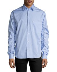 MSGM Stiped Sportshirt - Blue