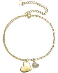 Genevive Jewelry - 14k Over Silver Cz Adjustable Bracelet - Lyst