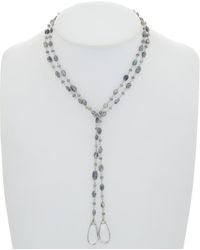 Rachel Reinhardt Jewelry - Silver Labradorite & Clear Quartz 42in Lariat Necklace - Lyst
