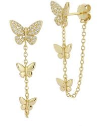 Glaze Jewelry - 14K Over Cz Butterfly Drop Earrings - Lyst