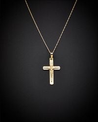 Italian Gold - Fremada 14k Italian Two-tone Gold Crucifiz Pendant Necklace - Lyst