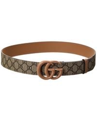 Gucci - GG Marmont Wide GG Supreme Canvas & Leather Belt - Lyst