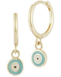 Ember Fine Jewelry - 14k Evil Eye Huggie Earrings - Lyst
