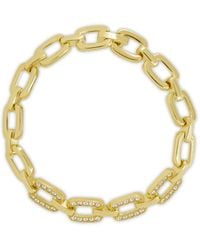 Sterling Forever - 14K Plated Cz Fiona Statement Chain Bracelet - Lyst