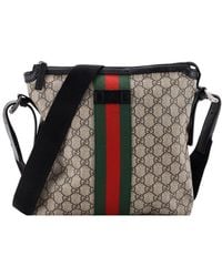 Gucci - Gg Coated Canvas Web Messenger Bag Medium (Authentic Pre-Loved) - Lyst