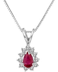 LEVARON - 14K 0.35 Ct. Tw. Diamond & Ruby Pendant - Lyst