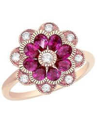 Diana M. Jewels - Fine Jewelry 14k Rose Gold 1.56 Ct. Tw. Diamond & Ruby Half-eternity Ring - Lyst