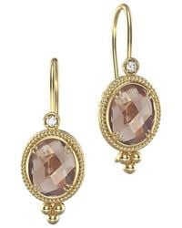 Reiss - 14K 9.57 Ct. Tw. Diamond & Smokey Topaz Drop Earrings - Lyst