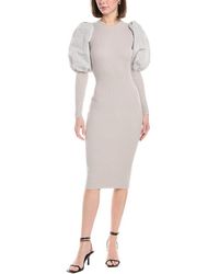 Elisabetta Franchi - Puff Sleeve Sweaterdress - Lyst