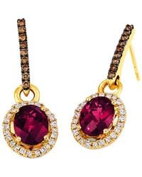 Le Vian - Le Vian Raspberry Rhodolite 14k 3.18 Ct. Tw. Diamond & Rhodolite Dangle Earrings - Lyst