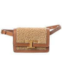 Tod's - Leather & Wool Belt Bag - Lyst