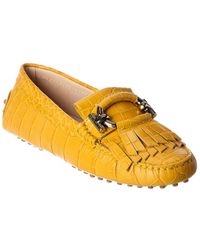 Tod's - Tods Gommino T-ring Croc-embossed Loafer - Lyst