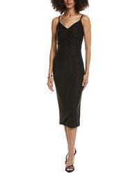 L'Agence - Narissa Shirred Midi Dress - Lyst